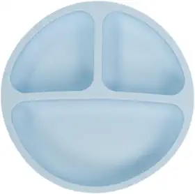 Prato de Silicone com Ventosa para Bebê Antiderrapante Seguro Livre de BPA Introdução Alimentar | Pippo (Azul)