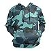 Produktbild KAAVIYO Blaue Dinosauriertarnung Jurassic Kapuzenpullis Kapuzenpullover Sport Sweatjacke Herren Hoodies für Mädchen Jungen Männer(Gesundheit Stoff)