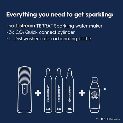 Image of SodaStream Terra Sparkling Water Maker Bundle in Black - includes 3-Pack CO2 and Carbonating Bottle