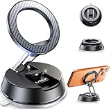 ACMEZING NeverFall Car Phone Holder for MagSafe [78+LBS Ultra Grip | 2400gf Magnetic Power] 360° Foldable Car Mount Cell Phone Holders for Your Car for iPhone 17-12 and All Smartphones, Carbon Fiber
