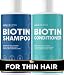 Biotin Shampoo and Conditioner Hair Loss Treatment for Thinning Hair - Hair Follicle Stimulator for Fuller Thicker Hair Growth - Revive Damaged Hair with Natural Jojoba Oil Argan Oil Sea Buckthorn