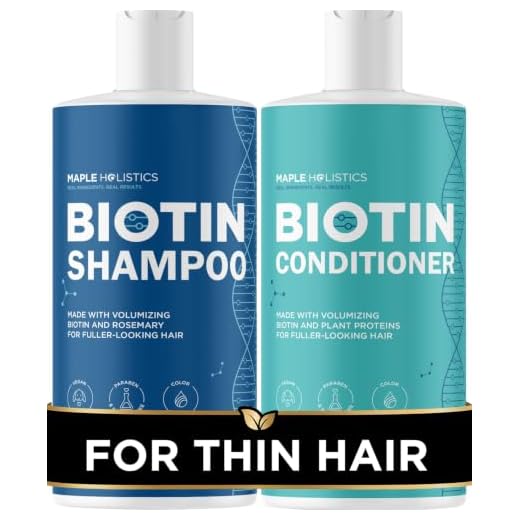 Volumizing Biotin Shampoo and Conditioner Set - Sulfate Free Shampoo and Conditioner for Dry Damaged Hair Care - Thinning Hair Shampoo and Conditioner with Nourishing Biotin Coconut Oil and Keratin