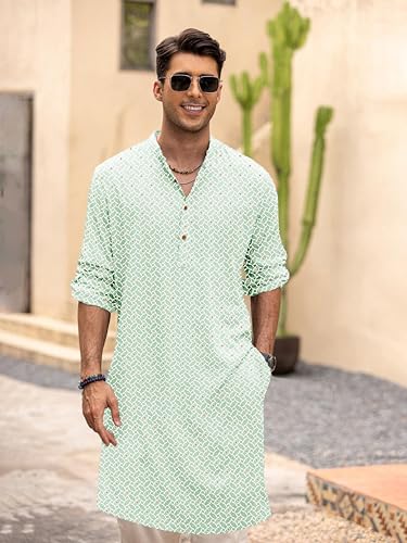 Image of BE ACTIVE Cotton Kurta for Men | Traditional and Classy Design | Indian Kurta | Full Sleeve Kurta