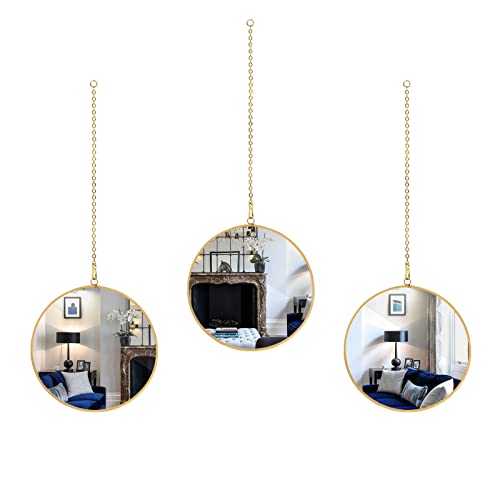TLBTEK Round Mirror Wall Decor, 3 PCS Mini Gold Wall Mounted Mirrors Decorative for Living Room,Bathroom,Bedroom,Farmhouse,Entryway,Dining Room TLBTEK Round Mirror Wall Decor, 3 PCS Mini Gold Wall Mounted Mirrors Decorative for Living Room,Bathroom,Bedroom,Farmhouse,Entryway,Dining Room