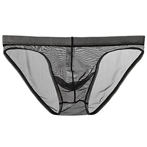 Men's Low Waist Breathable Mesh Triangle Briefs Transparent Bulge Pouch Bikini Briefs Underwear2