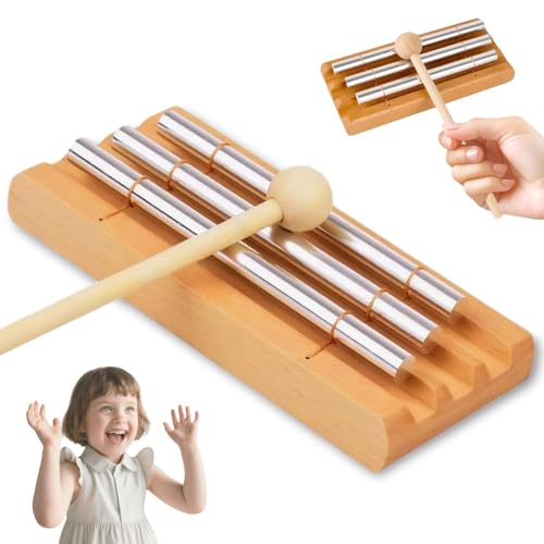 Chime Energy, Energy Klangstab, 3 Ton Klangstab mit Holzschlägel, Perkussions Windspiel, Chime Klangstab Holz, Chime Glockenspiel, für Musikalische Früherziehung, Geschenk, Gebet, Yoga, Meditation