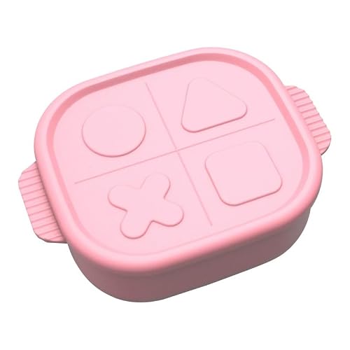 2 Pcs Silicone Food Storage Containers, Reusable Silicone Bento Lunch Box Containers with Lids, Freezer Dishwasher Safe (6.7 oz, 12.8 oz), Pink