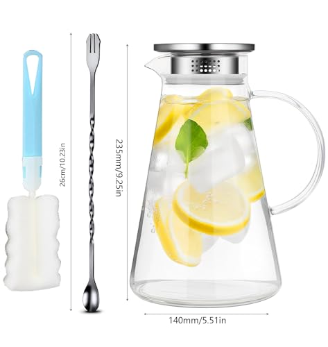 La Mejor Recopilación de Jarras de vidrio los mejores 5. 6 jarras de vidrio marca NEWKIBOU (3)