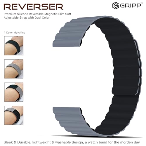 Image of GRIPP Reverser Premium Silicone Magnetic Watch Strap for 40mm /41mm /42mm, Watch Series 11 /10 /9 /8 /7 /6 /5 /4 /3 /2 /1, SE 3 /2 /1, Slim, Lightweight, Adjustable (Watch Not Included)