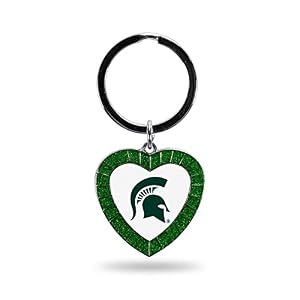 Rico Industries Michigan State Spartans Strass-Herz Schlüsselanhänger Grün