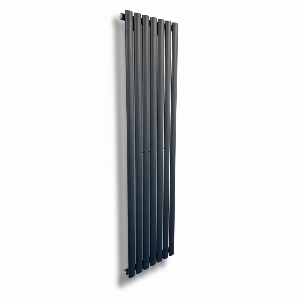 Manissa Anthracite Oval Tube Radiator 1600 x 420 Single Panel Central Heating Tall Tube Vertical Column Radiator 3152 BTU