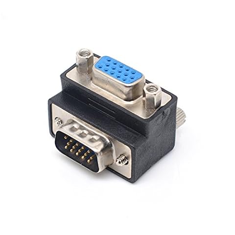 Oiyagai DB15 - Adapter kablowy VGA żeński na VGA męski (kąt prosty, złącze 90 stopni)