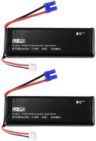 Hitech-2pcs Original 7.4V 2S 2700mAh 10C 20Wh Lipo Battery for Hubsan H501S X4 RC Drone