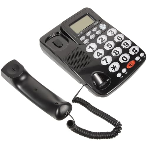 Teléfono de escritorio UPKOCH con acabado moderno y elegante negro