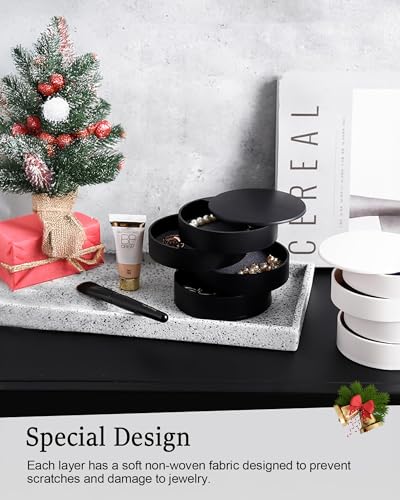 Rotating Jewelry Organizer Box for Women and Teens