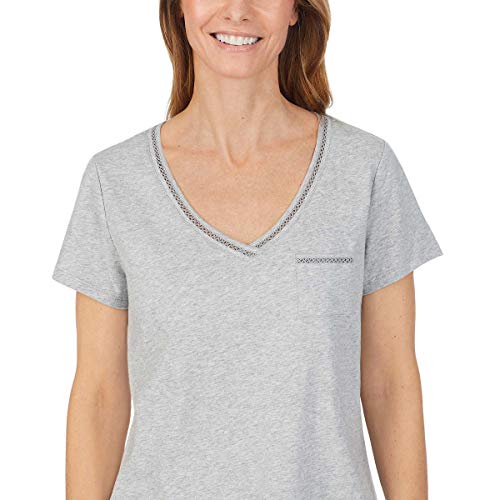 Image of Carole Hochman 4-Piece 100% Cotton Pajamas for Women Set for Sleep & Lounge | Womens V-Neck T-Shirt & Tank Pajama, Capri PJ Pants & Shorts with Pockets Lightweight Breathable Sleepwear & Loungewear Sets