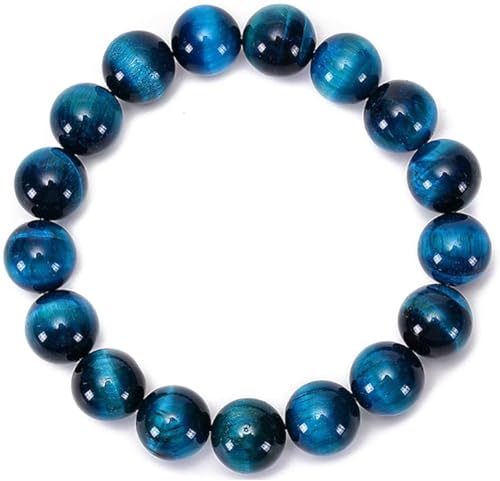 6/8/10/12mm Natural Blue Tiger Eye Bracelet Stress Relief Elastic Gemstone Natural Stone Beads Bracelet for Men Women Stretch Unisex
