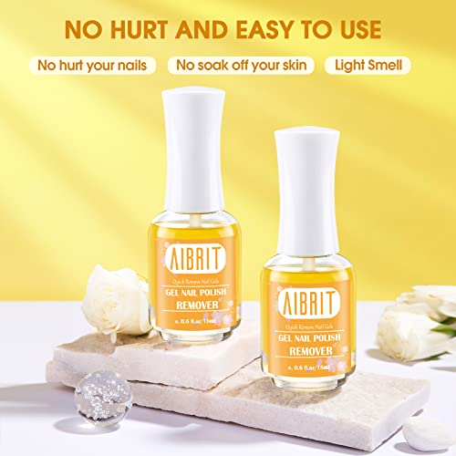 AIBRIT Gel Nail Polish Remover 2 Pack, Gel Polish Remover in 3-5 Minutes, Soak Off Remover for Nail Polish, Removedor de Esmalte Gel, 0.6 fl oz/18ml - Thumbnail 2