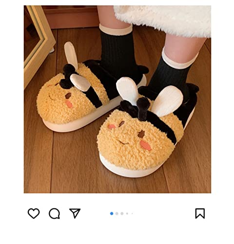 CEINOM Women's Yellow Fuzzy Slippers - Warm & Comfortable House Slippers for Women - Anti-Slip Outdoor - Perfect for Winter & Christmas Gifts4