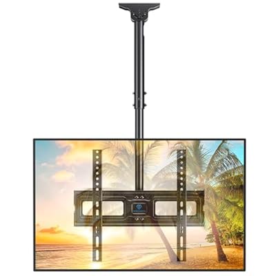 PERLESMITH Ceiling TV Mount for 26-65 inch Flat Screen Displays, Max VESA 400x400mm, Hanging Adjustable Ceiling TV Bracket Fits Most LCD LED OLED 4K TVs, Pole Ceiling Mount Holds up to 110lbs, PSCM2