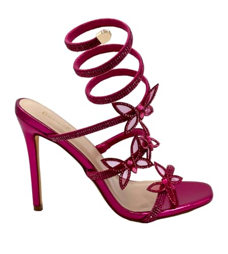 Bonnibel Women Butterfly Rhinestone Strappy High Heels Sandals2
