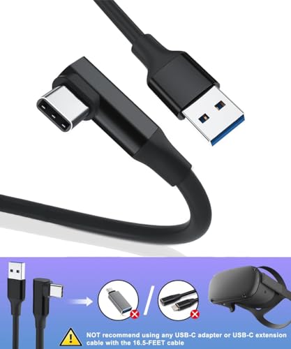 Image of New World 16FT Link Cable for Meta Oculus Quest 3,Oculus Quest 2 /Pro, High-Speed Data Transfer Charging Cord Cable, USB 3.2 A to C Charger Wire for Oculus Quest VR Headsets Gaming PC /Steam VR