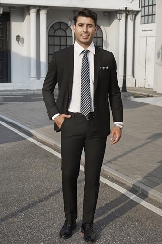 SetSense Men's Plaid Jacquard Woven Tie Necktie Set