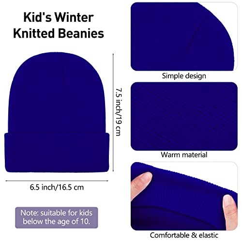 TODDOR Kids Winter Beanies and Gloves Set Include 6 Pieces Knitted Beanies and 6 Pairs Stretchy Gloves2
