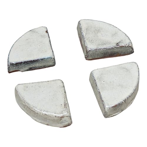 Teramico Posavasos con Patas para macetas/macetas, Color Azul, Antracita y Blanco, gres esmaltado, Absolutamente Resistente a Las heladas (Gris-Blanco, 4 Unidades)