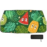 PaChyLuu Pineapple Playtime Pattern Windshield Sun Shade Umbrella, Foldable Car Windshield Sun Shade Cover for Car Truck SUV, Black Sunscreen Coating, 58 x 29.7in