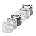 MUKIN Baby Muslin Bibs and Burp Cloths, 6 Pack, Soft Absorbent Cotton, Adjustable (Gradient Grey)
