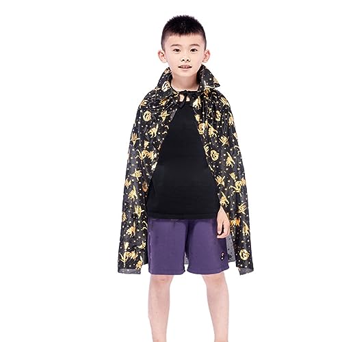 Boys/Girls' Cloak Pumpkin Print One Size Hooded Cloak Party Halloween Performance Boys Heavy Weight Coat with