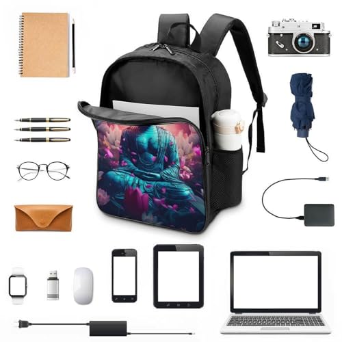 Cartable de dessin animé Bouddha résistant pour le collège - 4