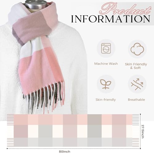 Scarf for Women - Scarves for Women Winter Warm Knit Large Plaid, Cashmere Womens Scarf2