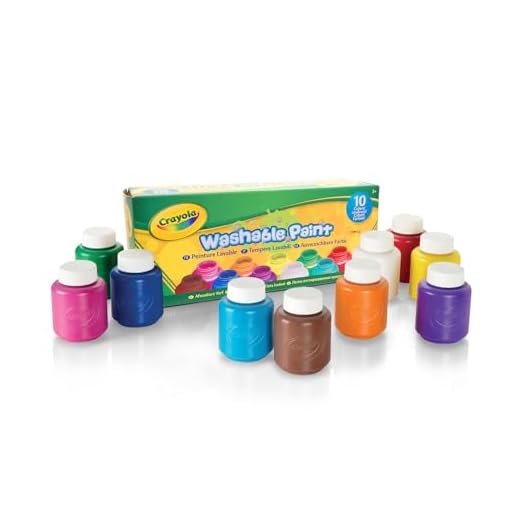 Crayola — Témperas para Niños, Set de 10 Botes de Pintura Lavable, No Tóxico, Apto para Niños a Partir de 3 Años