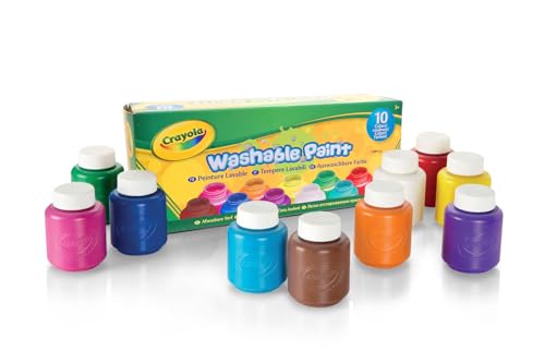 CRAYOLA — Témperas para Niños, Set de 10 Botes de Pintura Lavable, No Tóxico, Apto para Niños a Partir de 3 Años