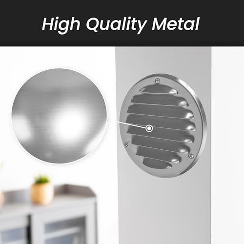 Image of Repa Market 4 Inch (Opening) White Air Vent Cover, Galvanized Steel Louver Air Vent Covers w /Mesh, Wall Ceiling Ac Vent, Dryer Vent Cover, HVAC Register Vent Cover, Shed Vent