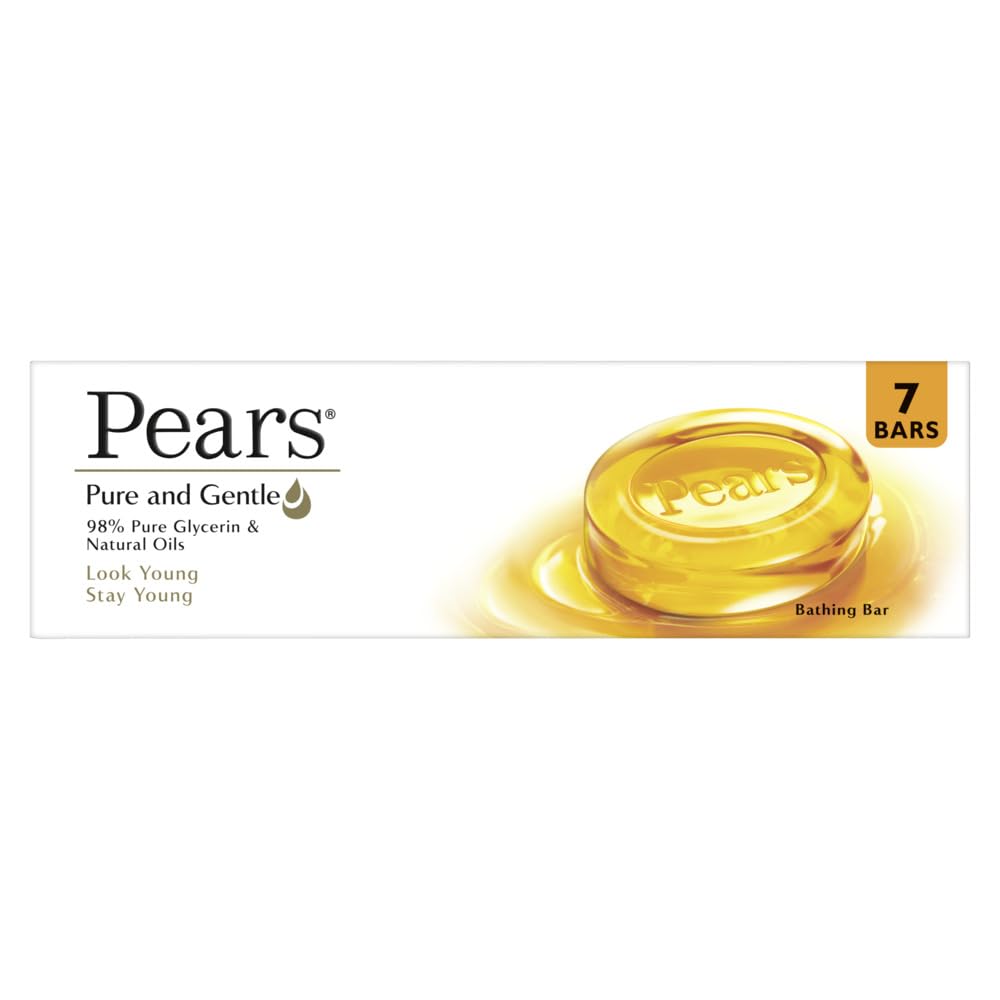 Pears Pure & Gentle Bathing Soap Bar 125 g (Combo Pack of 7) Moisturizing Glycerin Soap for Soft, Glowing Skin & Body - Paraben Free, For Men & Women-picture-40