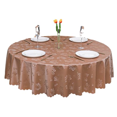 Nappe ronde en PU café et repas de famille 180cm chic pour grand salon