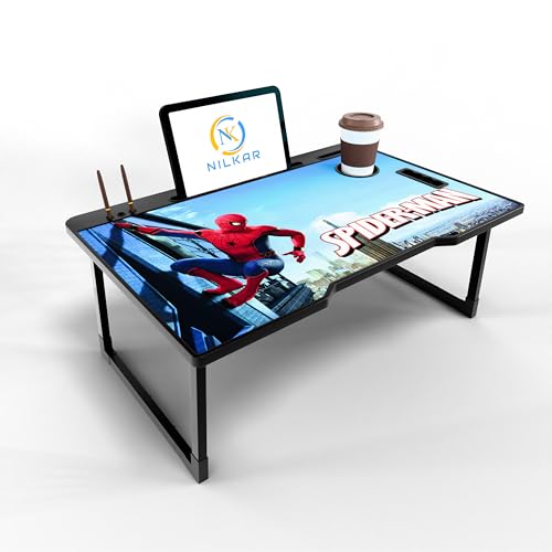 Image of Smart Multipurpose Foldable Laptop Table with Cup Holder, Study Table, Bed Table, Breakfast Table, Foldable and Portable /Ergonomic & Rounded Edges /Non-Slip Legs (SP)