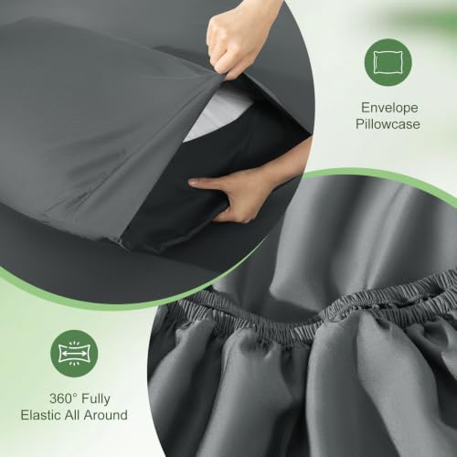 Image of 100% Organically Grown Bamboo Viscose King Sheet Set with Pockets on Side