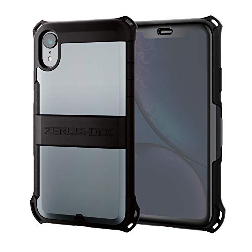 �G���R�� iPhone XR �P�[�X �Ռ��z�� ZEROSHOCK �N���A�t���b�v�t�� MIL�K�i���� �V���o�[ PM-A18CZEROSSV