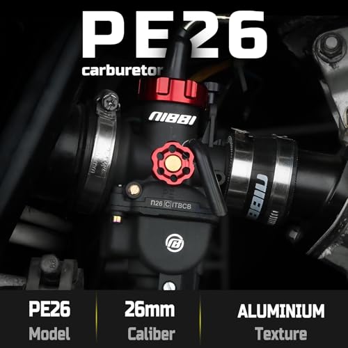 Image of NIBBI Carburetor PE26,26mm Carburetor fit 200cc Motorcycle Engine with Carb Jets - For Dirt Pit Bike Mini Bike Motocross GY6