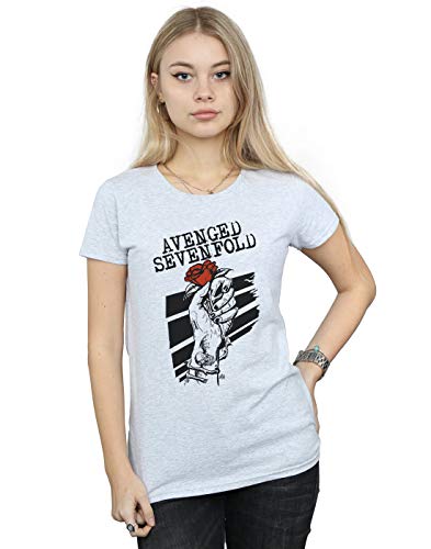 Image of Absolute Cult Avenged Sevenfold Women's Rose Hand T-Shirt Sport Grey Large