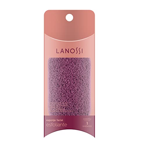 Esponja Facial Esfoliante, Cor Violeta, Lanossi Beauty & Care, Lanossi