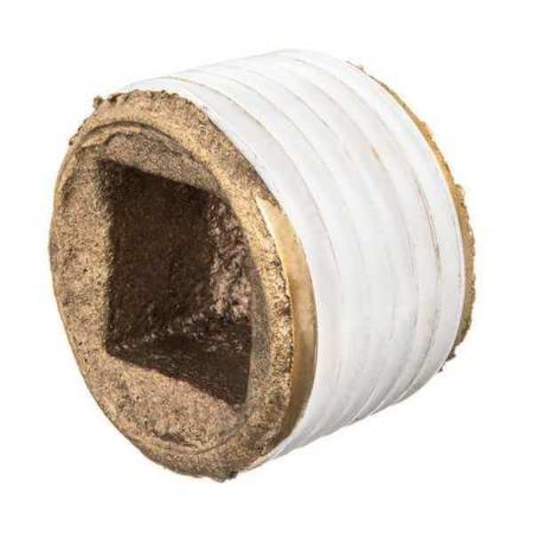 USA SEALING ZUSA-PF-10694 Brass Class 125 Pipe Fittings, Square Socket Plug Plug with PTFE Thread Sealant, 1-1/4" Pipe Size, NPT Thread Type, 1-1/4" NPT Male
