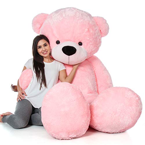 Image of Original 5 Feet BABYPINK Teddy Bear Original 20 mm Dull BABYPINK Fur (60 Inches) Giant Soft Plush Toy | Premium Stuffed Teddy Bear for Kid's