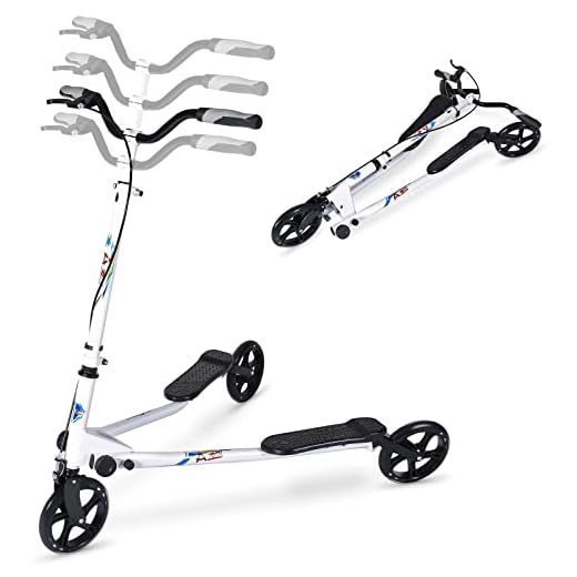 AODI 3 Wheel Foldable Scooter Swing Scooter Tri Slider Kick Wiggle Scooters Push Drifting with Adjustable Handle for Boys/Girl/Adult Age 8 Years Old and Up