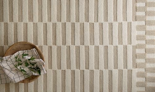 Image of Loloi Chris Loves Julia Bradley Ivory /Beige 5'-0 inch x 7'-6 inch Area Rug