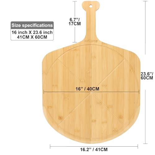 Planche à pizza en bambou premium de 40,6 cm lot de 2 grande taille